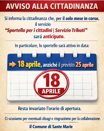 Sportello per i cittadini | Servizio Tributi